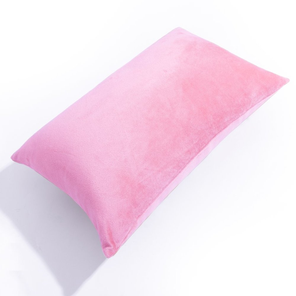 Zippered Velvet King Pillowcases 20x36 Pink Purple